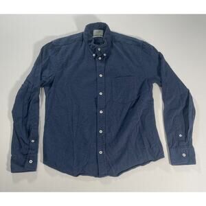 Billy Reid Slim Long Sleeve Button Up Blue Men's Size M Cotton Silk Blend‎